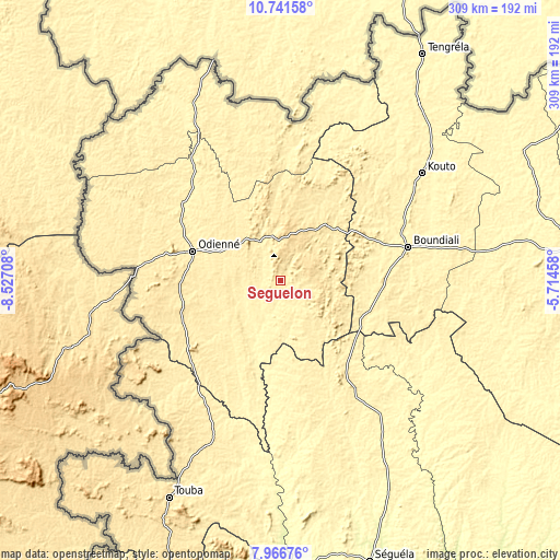 Topographic map of Séguélon