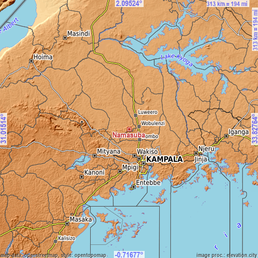 Topographic map of Namasuba
