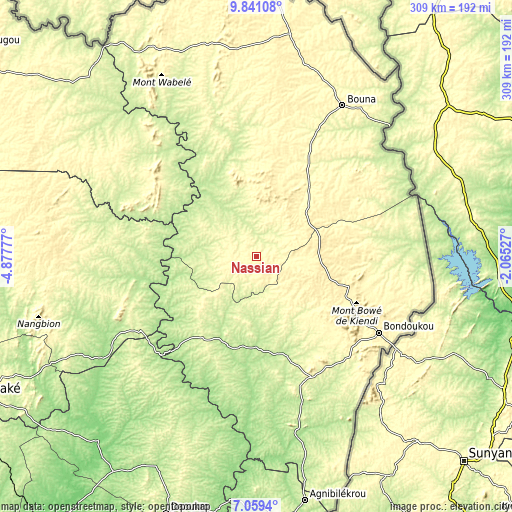 Topographic map of Nassian