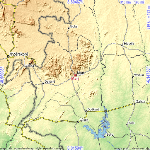 Topographic map of Man