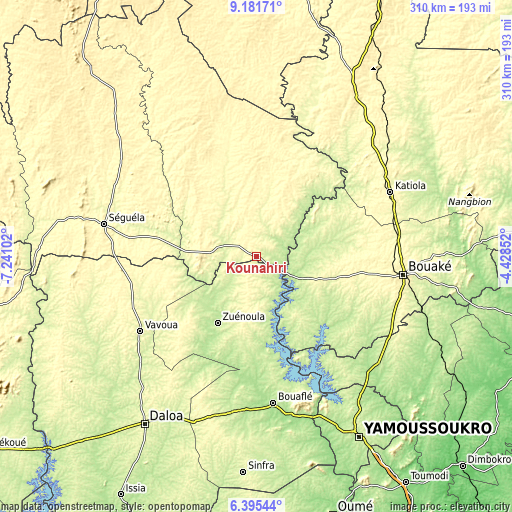Topographic map of Kounahiri