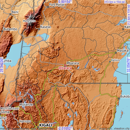 Topographic map of Mbarara