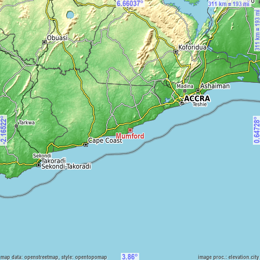 Topographic map of Mumford