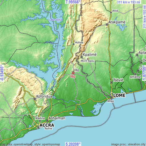 Topographic map of Ho