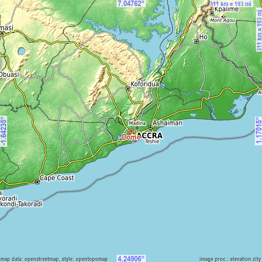 Topographic map of Dome