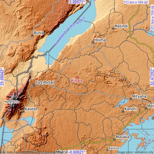 Topographic map of Kibale