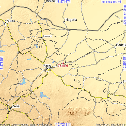 Topographic map of Zakirai