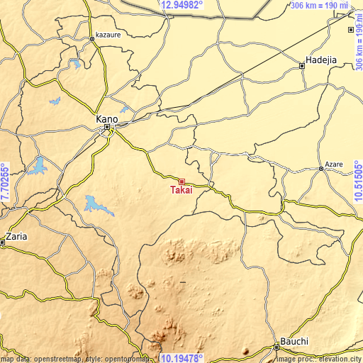 Topographic map of Takai