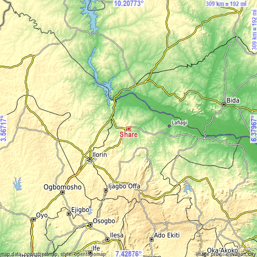 Topographic map of Share