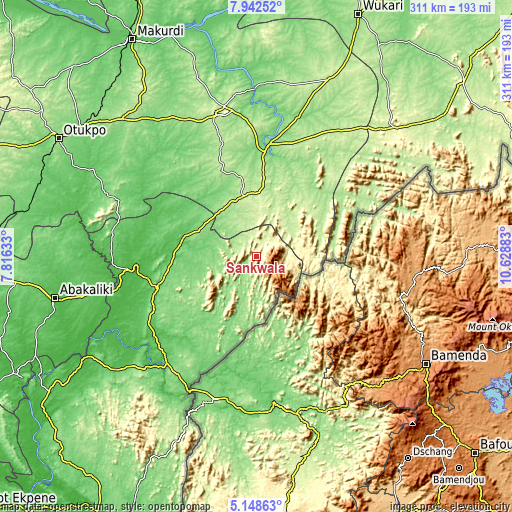 Topographic map of Sankwala