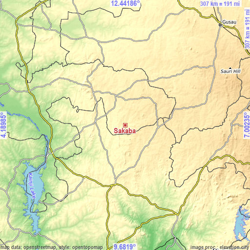 Topographic map of Sakaba