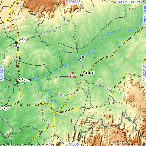 Topographic map of Riti