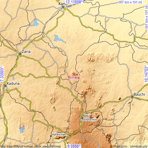 Topographic map of Ririwai