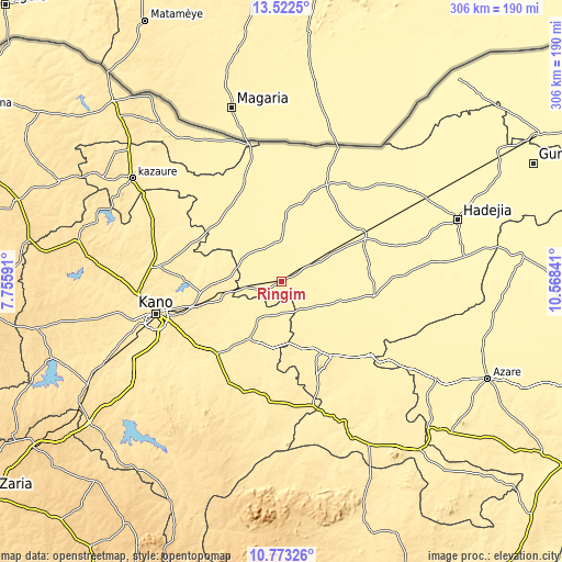 Topographic map of Ringim