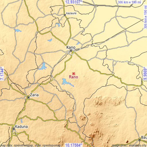 Topographic map of Rano