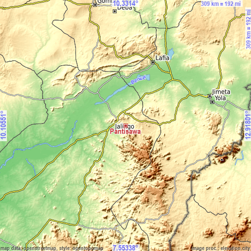Topographic map of Pantisawa