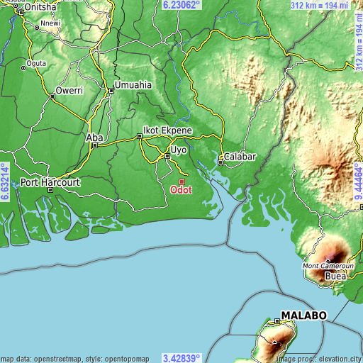 Topographic map of Odot