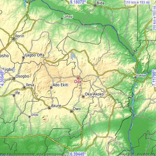 Topographic map of Ode