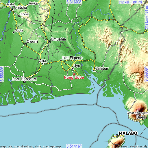 Topographic map of Nung Udoe
