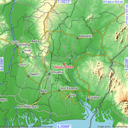 Topographic map of Nguzu Edda