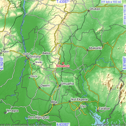 Topographic map of Ndeaboh