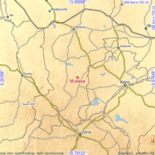 Topographic map of Musawa
