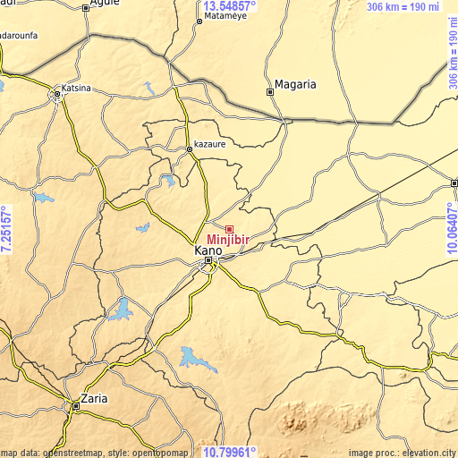 Topographic map of Minjibir