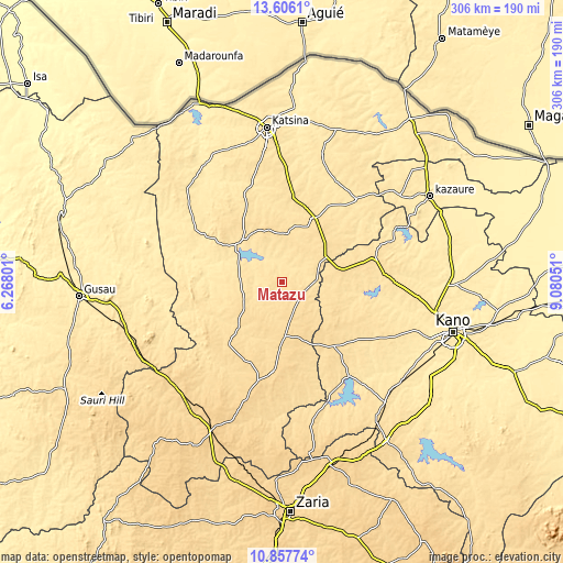 Topographic map of Matazu