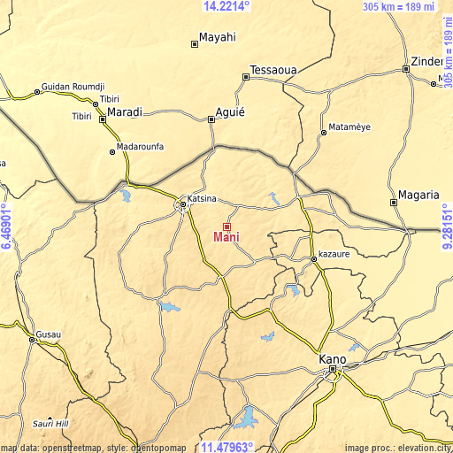 Topographic map of Mani