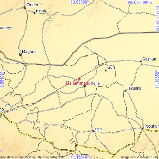 Topographic map of Mallammaduri