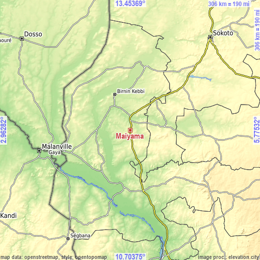 Topographic map of Maiyama