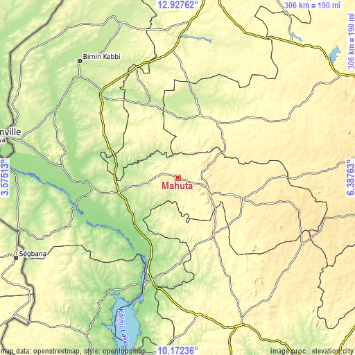 Topographic map of Mahuta