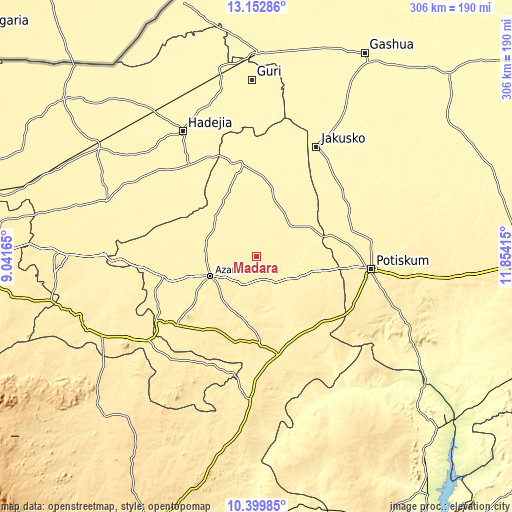 Topographic map of Madara