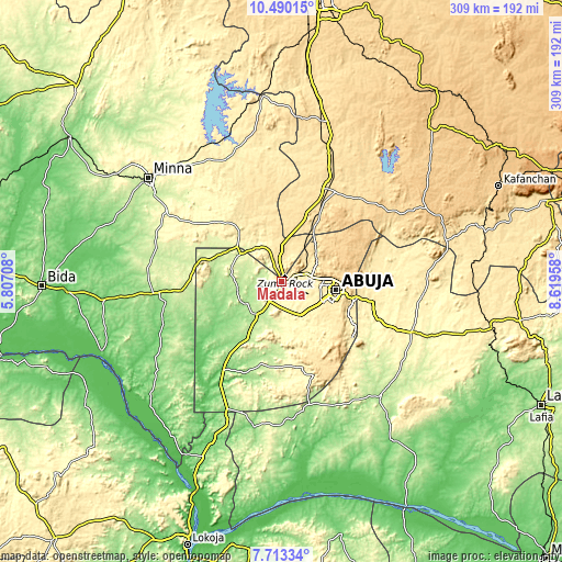 Topographic map of Madala