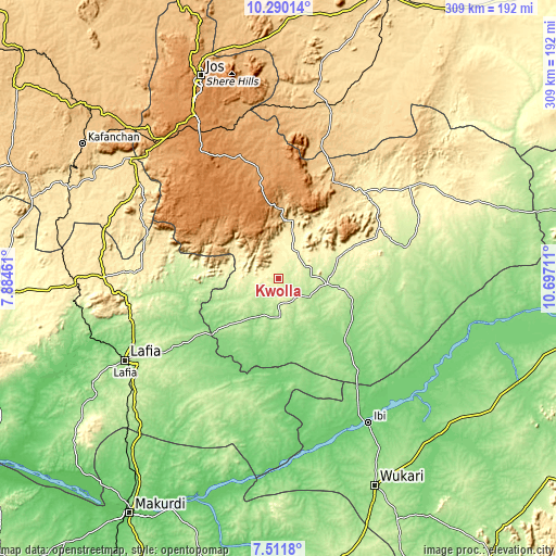 Topographic map of Kwolla