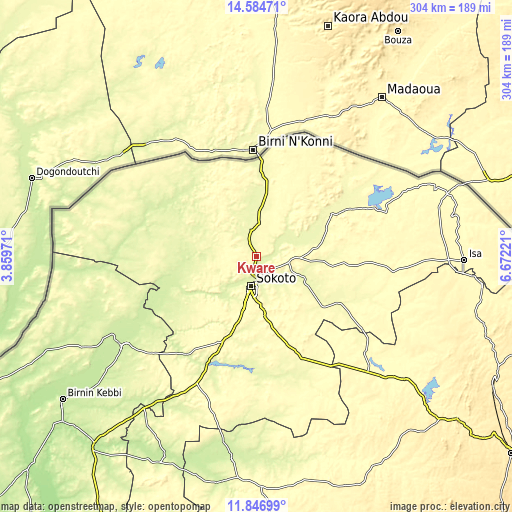 Topographic map of Kware
