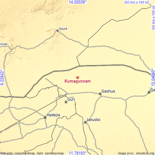 Topographic map of Kumagunnam