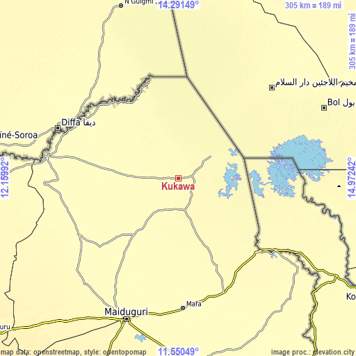 Topographic map of Kukawa