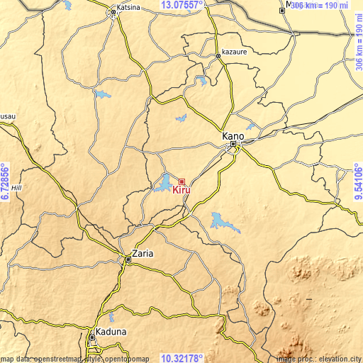 Topographic map of Kiru