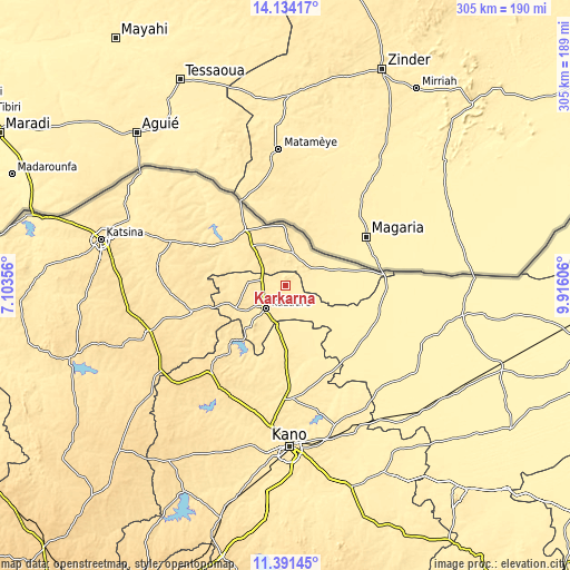 Topographic map of Karkarna