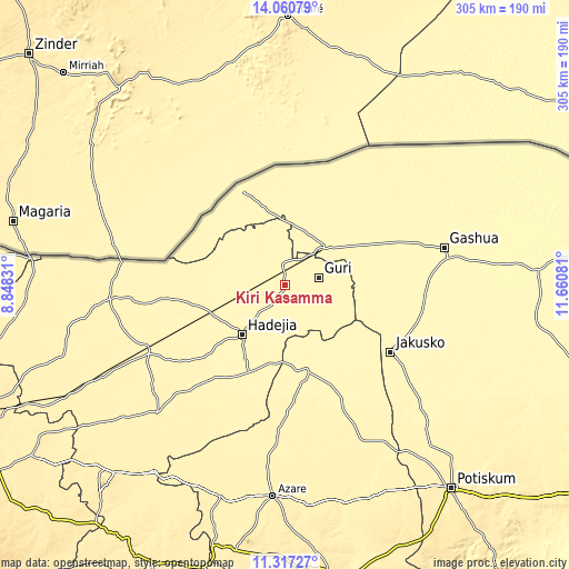 Topographic map of Kiri Kasamma