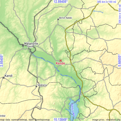 Topographic map of Kende