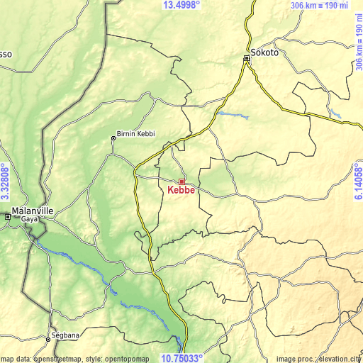 Topographic map of Kebbe