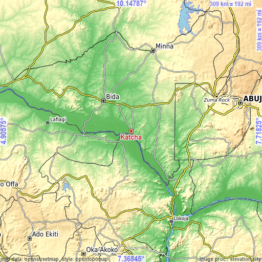 Topographic map of Katcha