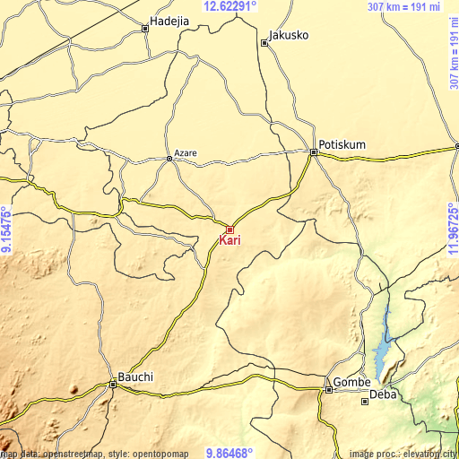 Topographic map of Kari