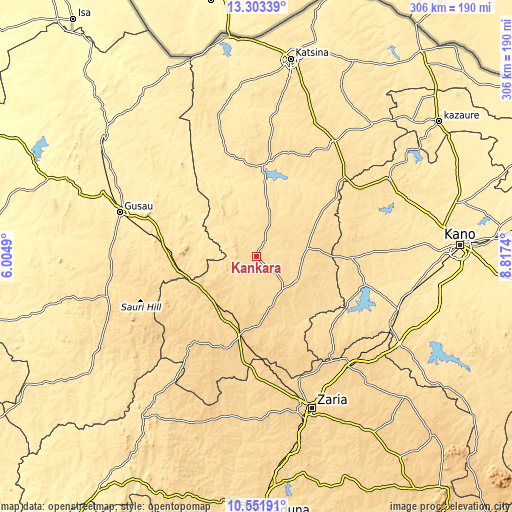 Topographic map of Kankara