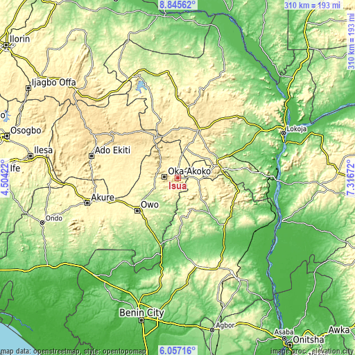 Topographic map of Isua