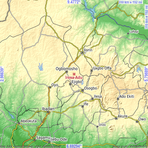 Topographic map of Iresa-Adu