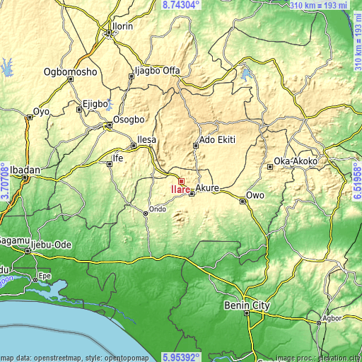 Topographic map of Ilare