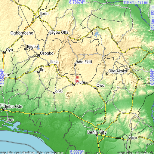 Topographic map of Iju